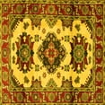 thumbnail image 1 of Ahgly Company Indoor Square Geometric Yellow Traditional Area Rugs, 7' Square, 1 of 4
