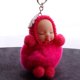 thumbnail image 1 of LLavero de muñeca bebé durmiente, pompón de flores, Bola de piel de conejo, llavero de coche esponjoso, 1 of 5