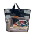 thumbnail image 2 of Yardvibe Beach Tote Bag for Women, 16.93"x14.17" Large Mesh Holiday Handbag, Reusable Summer Casual Shoulder Bags for Travel Swimming (Black-Big), 2 of 5
