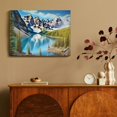 thumbnail image 4 of Pratyus Mountain Lake Pine Trees Blue Sky Canvas Wall Decor for Bedroom Kitchen Ready To Hang Art 16x12in, 4 of 6