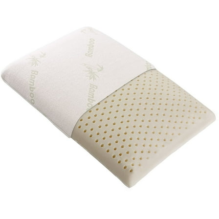 Cheer Collection Latex Foam Pillow for Sleeping with Soft Washable Bamboo Cover