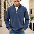 thumbnail image 4 of Abcomgle Boys Quarter Zip Pullover Stand Collar Long Sleeve Kids Pullover Sweatshirts Fashion Textured Boys Sweater Casual Boys Fall Sweater,3-4Years,Navy, 4 of 4