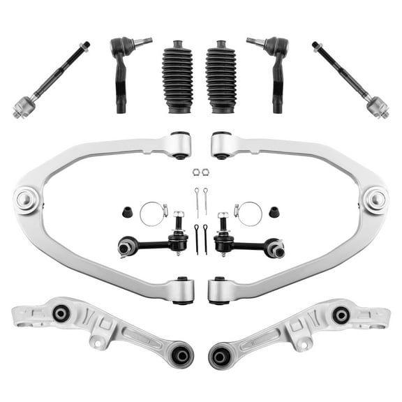 maXpeedingrods 12PC Front Suspension Kit, Upper Lower Forward Control Arms w/Sway Bar End Links, Inner Outer Tie Rods, Boots for Infiniti G35 RWD 2003-2006, Coupe 2007, Nissan 350Z 2003-2009 RWD