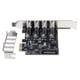 thumbnail image 2 of 1pc Reemplazo 4 puertos USB 3.0 Controlador de concentrador Adaptador de tarjeta de expansión Convertidor jinwen  Tarjeta de expansión PCI Express, 2 of 8