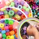 thumbnail image 5 of Lote de 50 cuentas acrílicas para el cabello de 6 x 9 mm, cuentas de poni para trenzas de cabello, fabricación de joyas, cuentas Kandi de plástico para manualidades, pulseras, multicolor, 5 of 5
