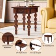 thumbnail image 3 of Solid Wood End Table with Drawer, Vintage Narrow Sofa Side Table with Spindles Legs, for Living Room, Easy Assembly, Walnut, 3 of 9