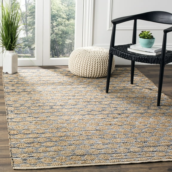 SAFAVIEH Cape Cod Machayla Geometric Area Rug, Black/Natural, 3' x 5'
