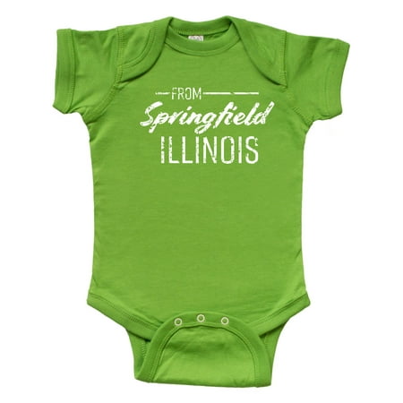

Inktastic From Springfield Illinois in White Distressed Text Gift Baby Boy or Baby Girl Bodysuit