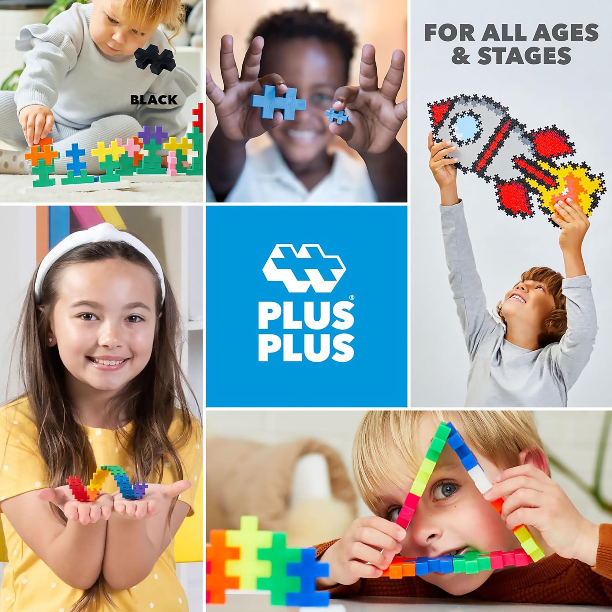 Plus-Plus: Learn to Build - Glow-In-The-Dark - 400 Piece Set - 2D & 3D Construction Building STEM Toy, Interlocking Mini Puzzle Blocks, Kids Ages 5+