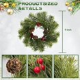 thumbnail image 2 of 4PCS 9''Mini Christmas Wreaths, with Ribbon Bows, Red Berry & Gold Ball, Small Wreath Hanging for Wall Farmhouse Window Front Door Xmas Decor, 2 of 12