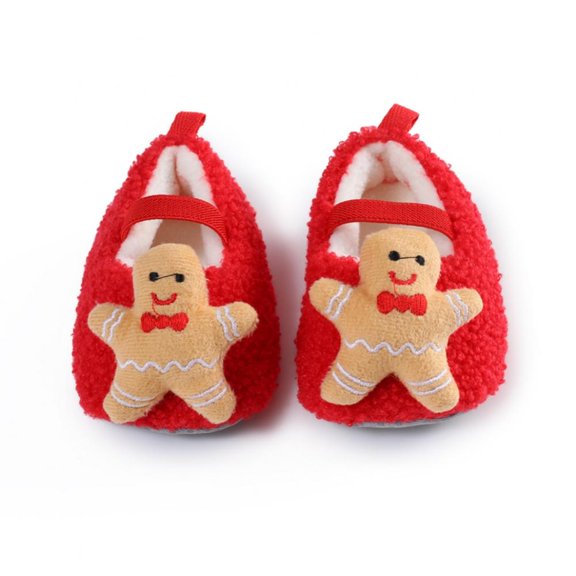 AJZIOJIRO Infant Newborn Boys Girls Shoes Christmas Santa Claus Soft Cozy Fleece Booties Warm Cartoon Shoes
