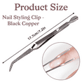 thumbnail image 4 of Nail Professional Tools Multi-Function Acrylic Nail C-Curve Tool Pincher Tool Cuticle Cutter Pusher Stainless Steel Tweezers-Black, 4 of 5