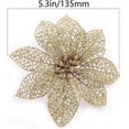 thumbnail image 2 of 30 Pack Christmas Gold Glitter Poinsettia Flowers Picks Christmas Tree Ornaments Wide for Gold Christmas Tree Wreaths Garland Holiday Seasonal Wedding, 2 of 4