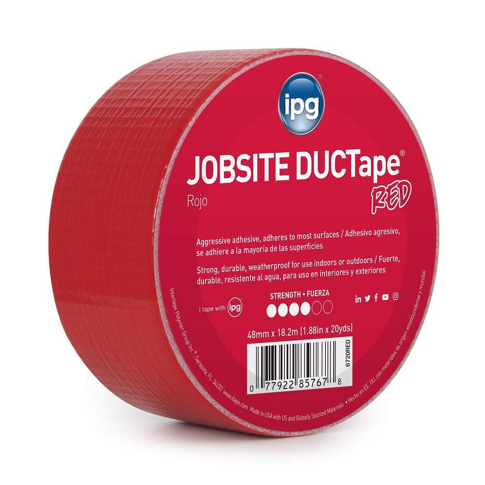 IPG JobSite DUCTape Colored Duct Tape White 1.88" x 20 yd Single Roll 