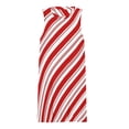 thumbnail image 3 of red white Christmas Candy Cane Spring Summer Dresses for Women Fashion T-shirt Dress Casual Sleeveless Loose Sundress with Pockets, 3 of 5