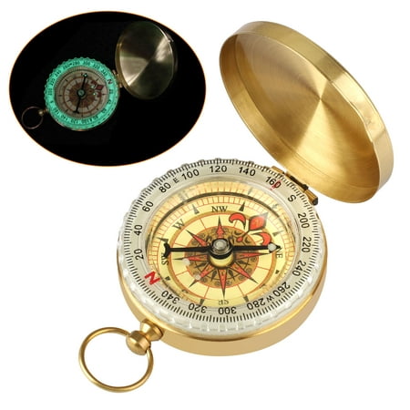 EEEkit Mini Compasses Brass Keychains,Portable Mini Classic Compass,Luminous for Night, Best for Hiking,Multifunctional Camping Compasses Brass, Motoring, Boating, Backpacking, Gift and
