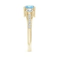 thumbnail image 3 of ANGARA Natural Prong Set Round Aquamarine and Diamond Three Stone Ring in 14K Yellow Gold for Women (Size-6mm) | March Birthstone, Anniversary, Jewelry Gift for Women | Natural Aquamarine Ring, 3 of 9