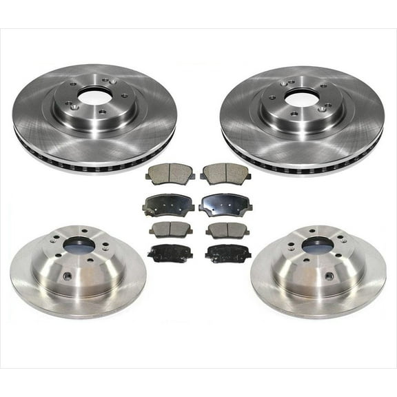 Front & Rear Brake Disc Rotors & Ceramic Front Pads 6PC Kit for 13-16 Santa Fe