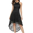 thumbnail image 1 of Dressystar Women Halter Hi-Lo Floral Lace Cocktail Dress Female Knee-Length Bridesmaid Dress, 1 of 9