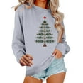 thumbnail image 2 of HOMBOM Womens Graphic Sweatshirt Gray Fall Pullover Hoodless Crew Neck Long Sleeve Tops for Women Christmas, 2 of 6