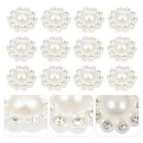 ULTNICE 50pcs Pearl Decor Flat Back Buttons For Diy Craft Decorative Buttons For Clothing Home Decor
