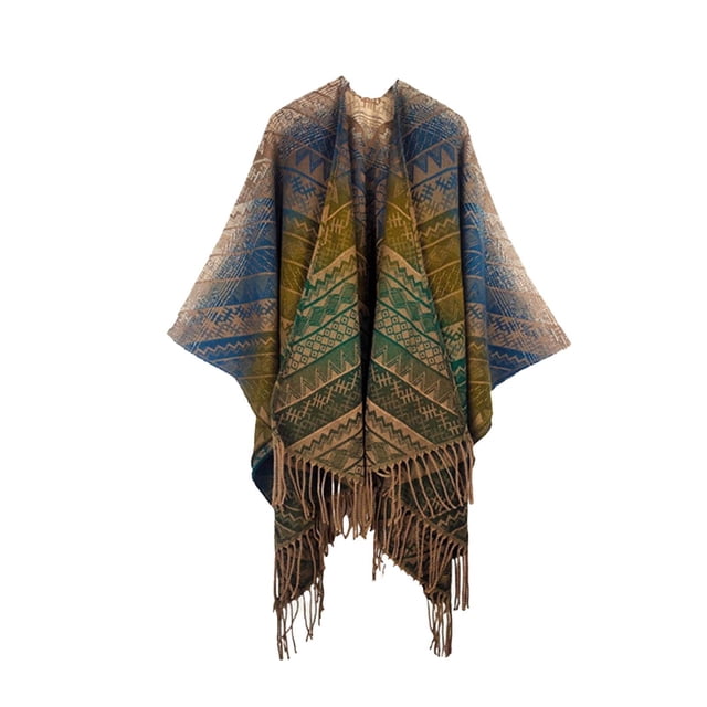 Wraps pour Femmes, Cape Chaude Style Fourche Imprimée, Wrap d'Hiver pour Femmes