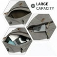 thumbnail image 6 of Omlopp Vintage Canvas Sling Bag with Genuine Leather Zipper, 3 in 1 Crossbody, Backpack, and Chest Bag, for Travel, Hiking, 16x10x6 Inches(Gray), 6 of 8