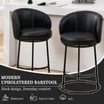 thumbnail image 6 of MultiHaven 26.7" Upholstered Swivel Bar Stool Set of 4 with Back,Modern Counter Height Chair for Kitchen Island - Black PU Leather, 6 of 11