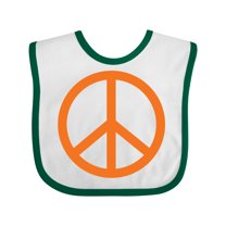 Inktastic Funky Orange Peace Sign Boys or Girls Baby Bib
