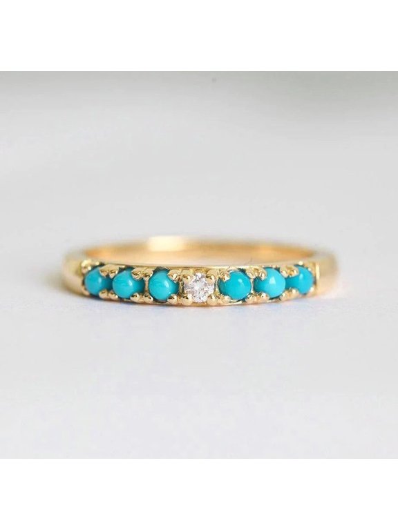 925 Dainty Turquoise Ring,Turquoise Stacking Ring,Delicate Turquoise Ring,Gold Turquoise Ring,Sterling Silver Turquoise Ring,Gift for Her