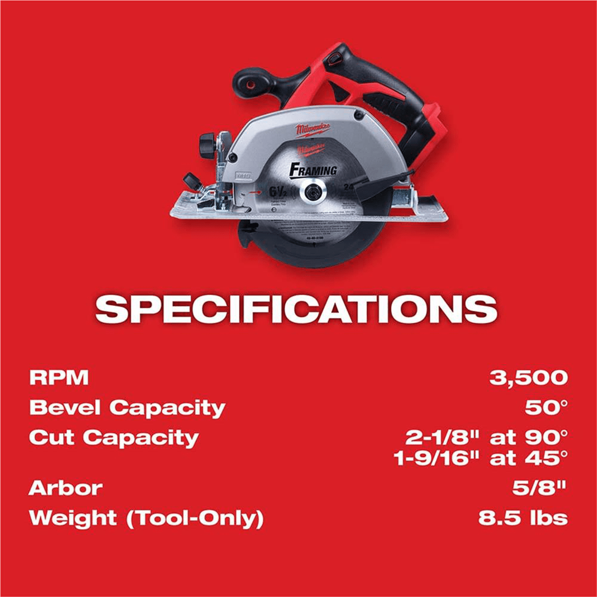 Milwaukee Tool M18 6 �" Circular Saw (Tool Only)