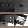 ADORNEVE Nightstand with Charging Station USB Port, Bedside Table with