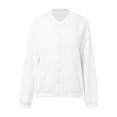 thumbnail image 4 of Bmisegm Cardigan en Tricot à demi-Col Roulé avec Double Fermeture Éclair pour Femmes Veste à Manches Longues pour Femmes Manteaux pour Femmes Blanc TG, 4 of 5