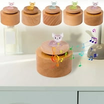 Msgweeeg 9 Year Old Boy Toys Musical Instruments Mini Luminous Circular Music Box Wooden Rotating Music Box Children's Toy Ornament Boys and Girls Holiday Birthday Gift Gifts for 8 Year Old Boys