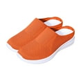 thumbnail image 4 of Avrnliq Womens Orange Slip On Sneakers, Breathable Mesh Walking Shoes, Comfortable Athletic Mules, Lightweight Casual Shoes for Women,Size 38, 4 of 6