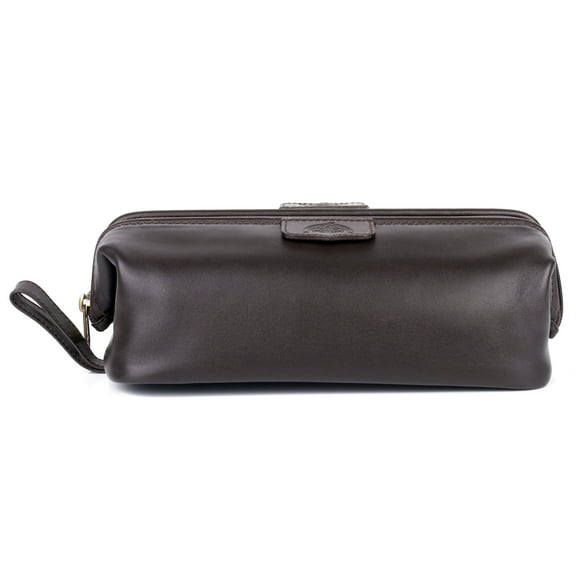 Dopp Men's First Class Seasoned Traveler Admiral Kit Leather, Brown
