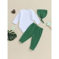 thumbnail image 4 of Jxzom St. Patrick's Day Baby Boy Girl Outfits Long Sleeve Romper Onesie Pants Hat 3 6 9 12 18 Months Spring Clothes Set, 4 of 8