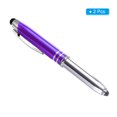 thumbnail image 3 of Bolígrafo Uxcell con punta de stylus y linterna LED, bolígrafo de metal, tinta negra, punta media de 1.0mm, paquete de 3 en azul, 3 of 7