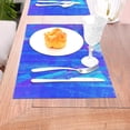 thumbnail image 5 of YFYANG Washable Heat-Resistant Placemats, 70% PVC/30% Polyester, Blue Watercolor Art Kitchen Table Mat, 12" x 18" 6 Pcs, 5 of 6
