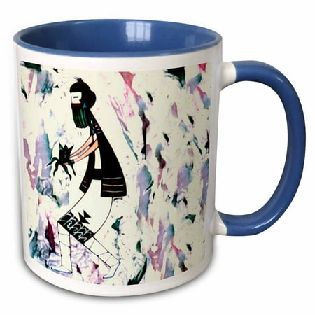 Corn Maiden Kachina - 3dRose Indian Corn Maiden - Two Tone Blue Mug, 11-ounce
