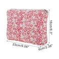 thumbnail image 2 of Unique Bargains Floral Medium Pattern Makeup Bag for Travel Red Polyester, 2 of 6