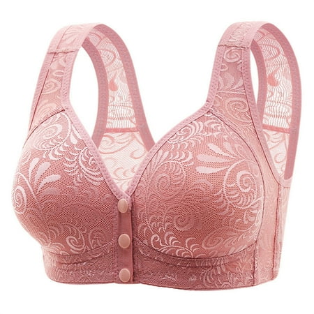 LWNYDPLSD Strapless Bra for Big Bust Front Buttoned Underwear No Wire Bra Fashionable Women s Comfortable and Breathable Tank Top Bra Womens Bras Pink 42