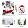 thumbnail image 4 of Clearance! 4Pcs Christmas Shower Curtain Bathroom Set, Funny Cute Snowman Bathtub Print Waterproof Shower Curtain, Non Slip Rugs, Toilet Seat Cover, Holiday Home Decor with 12 Hooks, 4 of 7