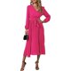 thumbnail image 1 of Vestido midi elegante de manga larga para mujer, con cinturón, para fiesta, boda, invitados, oficina, 1 of 5