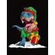 thumbnail image 2 of playera corta sin mangas para mujer1pc Christmas Dinosaur Print T-Shirt for Women, Casual Crew Neck Short Sleeve Top, Polyester Knit Fabric with Medium Stretch, Fashionable Holiday Graphic Tee for A, 2 of 6