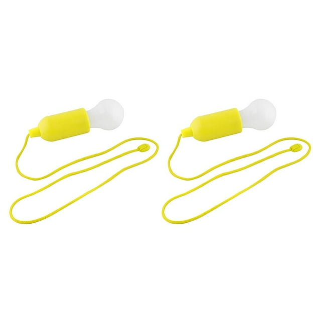 Greeniant Cable de tracción, bombilla LED redonda, lámpara alimentada por batería, suministros de emergencia a prueba de agua, colgante, artículos Amarillo 2piezas Greeniant CBP233352