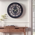 thumbnail image 2 of Rustic Farmhouse Gear Clock with Moving Gears Wall Clock Industrial Steampunk Unique for Home Living Room Office Decor Black 11 Inch, 2 of 6