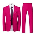 thumbnail image 1 of Mens Suit Slim 2-piece Suit Business Wedding Party Jacket Top Pants, 1 of 3