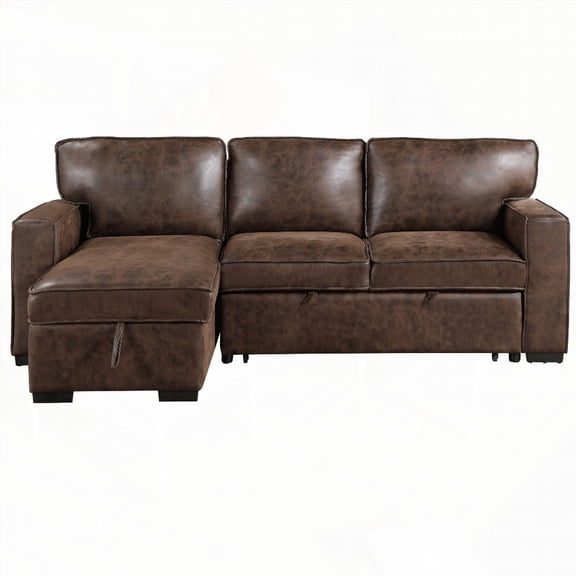 Modern Reversible Pull-Out Sofa Bed with 100% Polyester Fabric for Living Room