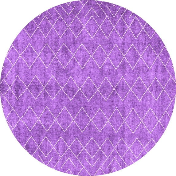 Ahgly Company Indoor Round Abstract Purple Contemporary Area Rugs, 3' Round